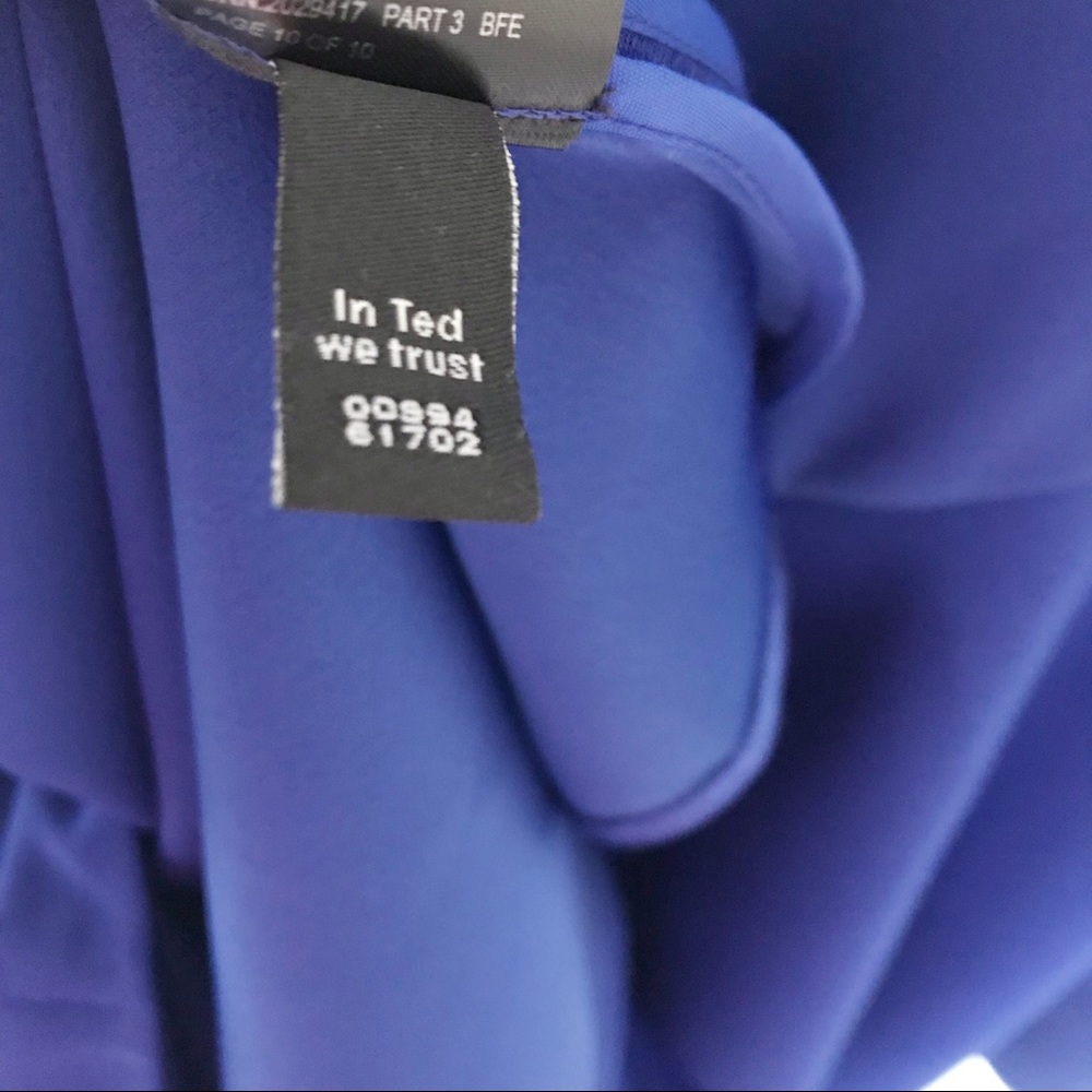 ❌SOLD❌TED BAKER Kandal Blue Drop Hem Dress Sz 5 10 - Picture 7 of 8